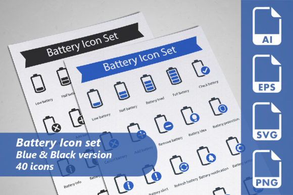 Battery Icon Set: Graphics and Icons for Real Publishing