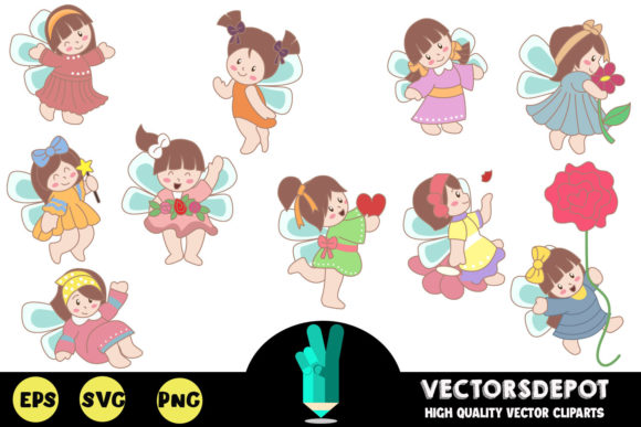 Beautiful Fairy Clipart Bundle