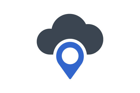 Cloud Location Icon Graphics and Icons