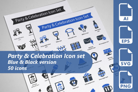 Party Celebration Icon Set: Graphics and Icons for Local Branding