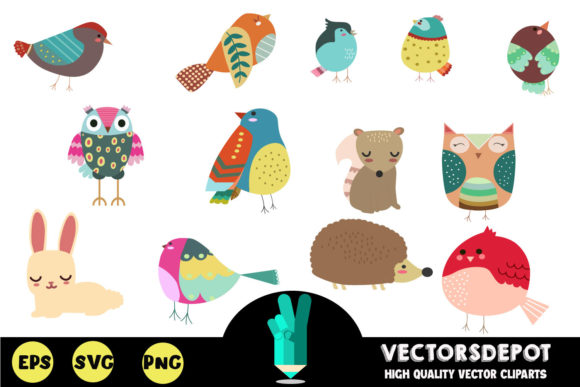Pretty Animals Clipart: Graphics for Editorial Use