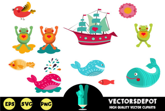 Sea World Clipart: Graphics and Illustrations for Creative Publishing