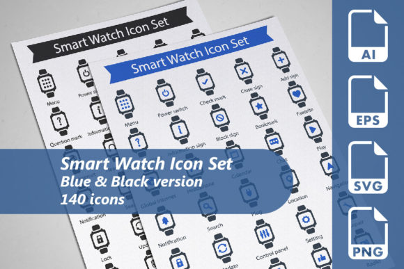 Smart Watch Icon Set: Graphics and Icons for Modern Design