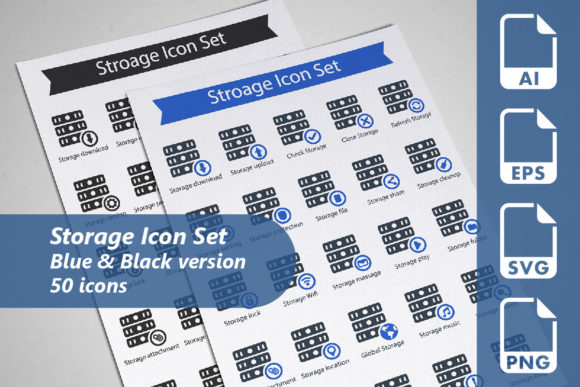 Storage Icon Set for Graphic Designers