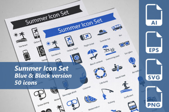 Summer Icon Set for Graphics and Icons